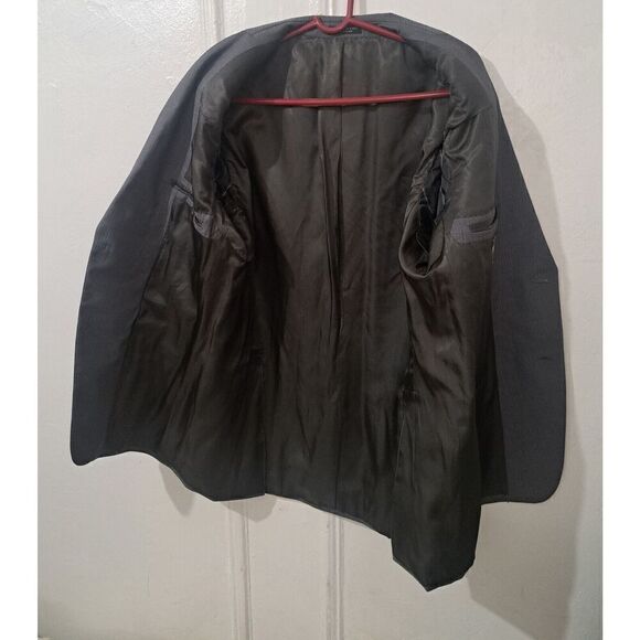 John Varvatos Mens 42R WORSTED WOOL SILK Gray Blazer Jacket Gray Stripe - Picture 3 of 8